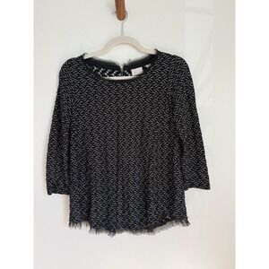 Anthropologie Postmark 9-H15 A-line Top Women's Size M Black & White